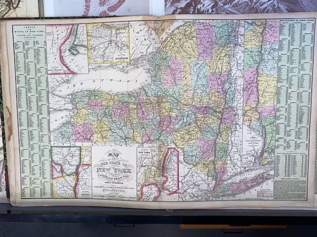 Rare, Original 1854 Mitchell Map of The State of New York