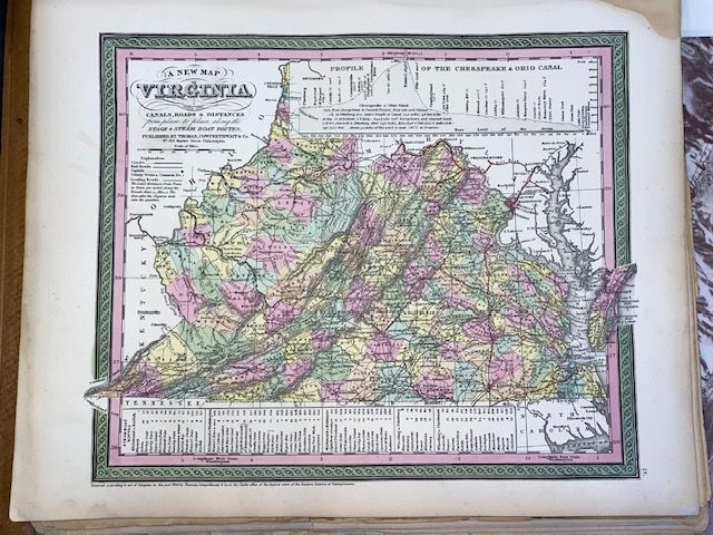 Rare 1854 Mitchell "A New Map of Virginia"