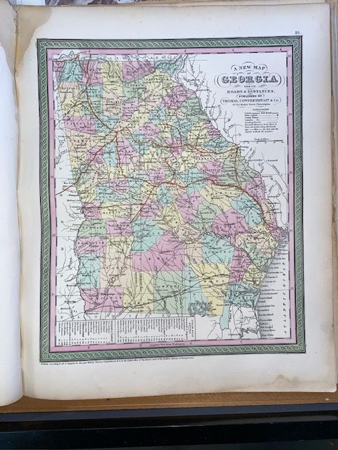 Original 1854 Mitchell " A New Map of Georgia"