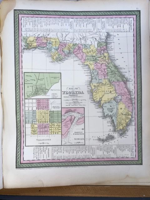 Original 1854 Mitchell Map of Florida