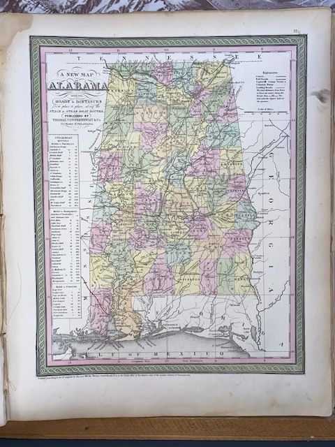 Rare 1854 Mitchell "A New Map of Alabama"