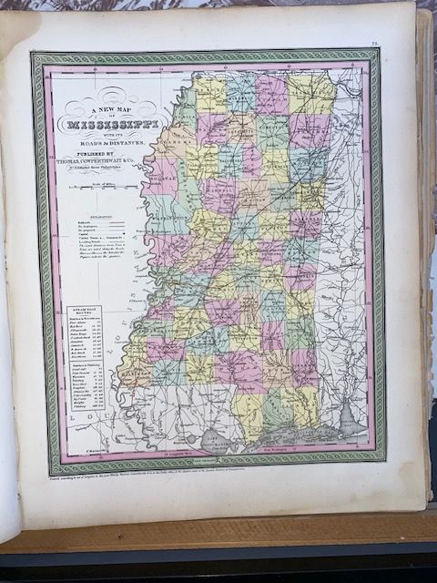 Rare 1854 Mitchell "A New Map of Mississippi"