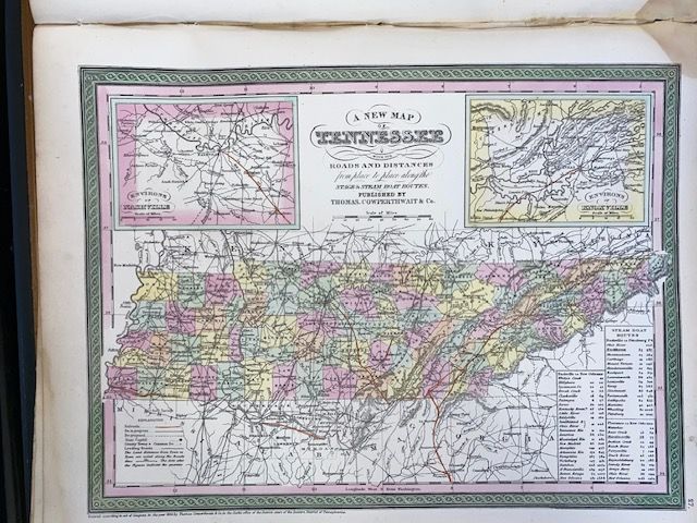 1854 Mitchell "A New Map of Tennessee"