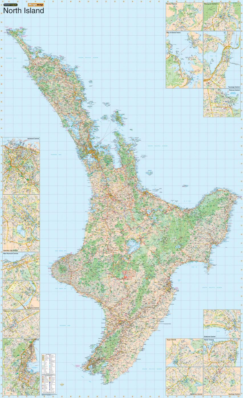 North Island Mega Map - Kiwimaps