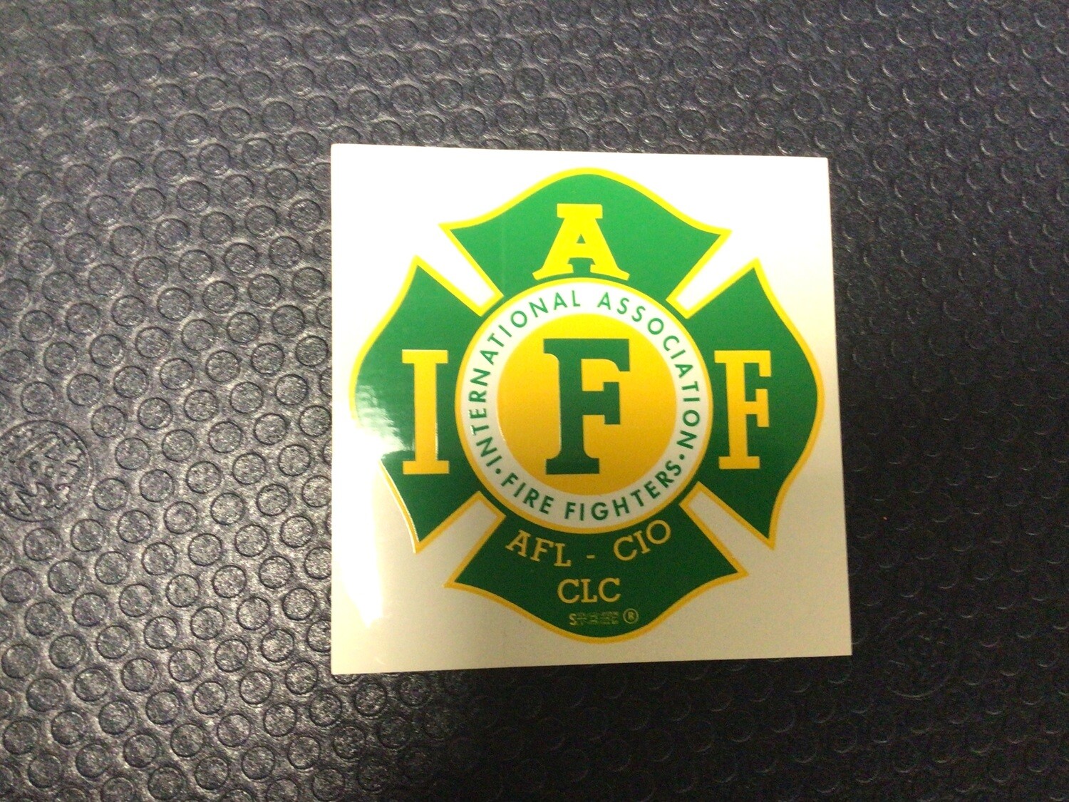 IAFF Yellow &amp; Green Decal, Border: Thin Border