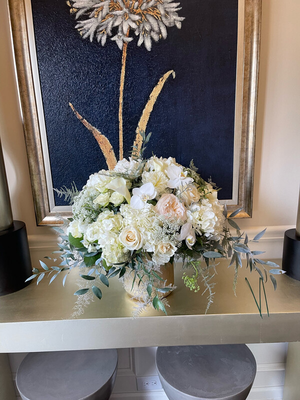 Elegant Arrangement In A Gold Vase