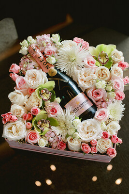 Gift Presentation Floral Box (Champagne Not Included)