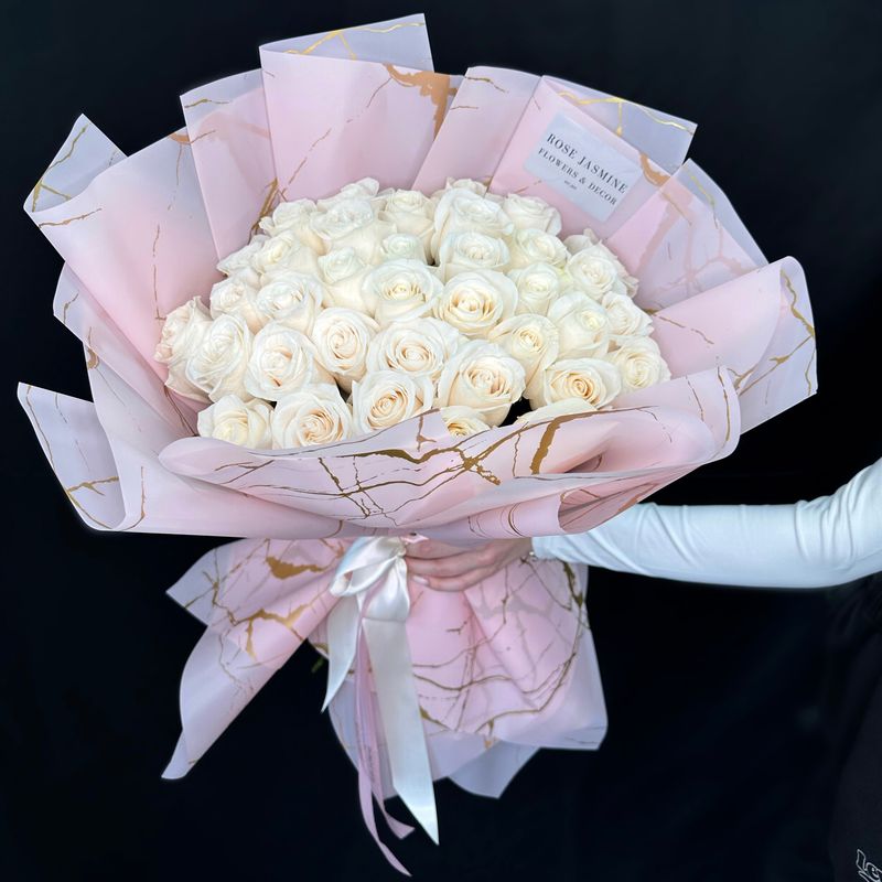 European Wrapped Rose Bouquet (3-Dozen, Long-Stem)