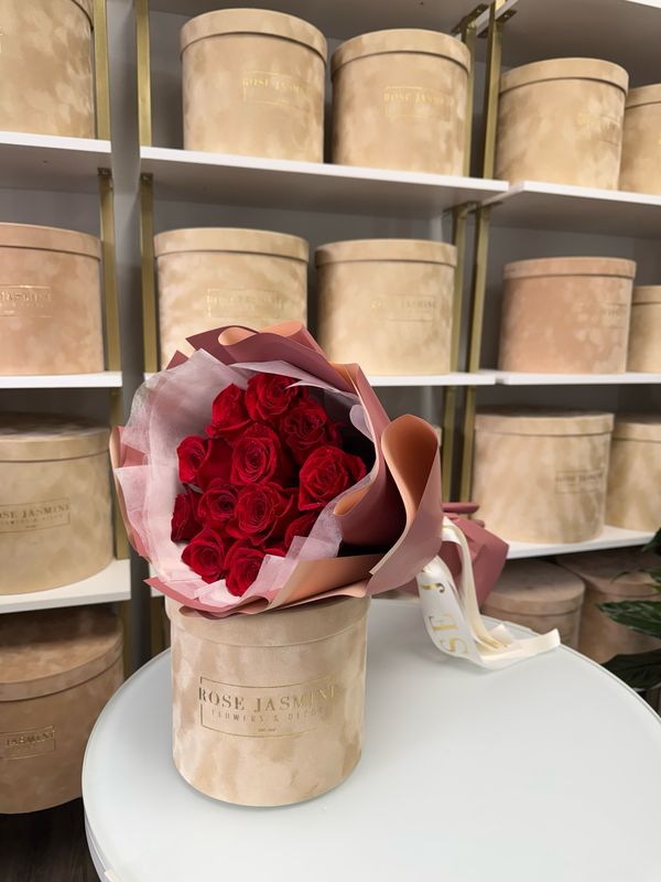 European Wrapped Rose Bouquet (1-Dozen, Long-Stem)