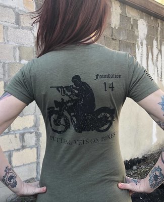 Womens Army Green Fitted T-Shirt
