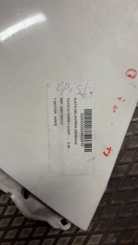 Aile avant droite occasion Toyota YARIS (_P9_) 1.33 vvt-i (nsp90_) (2008-2011) 5381152210