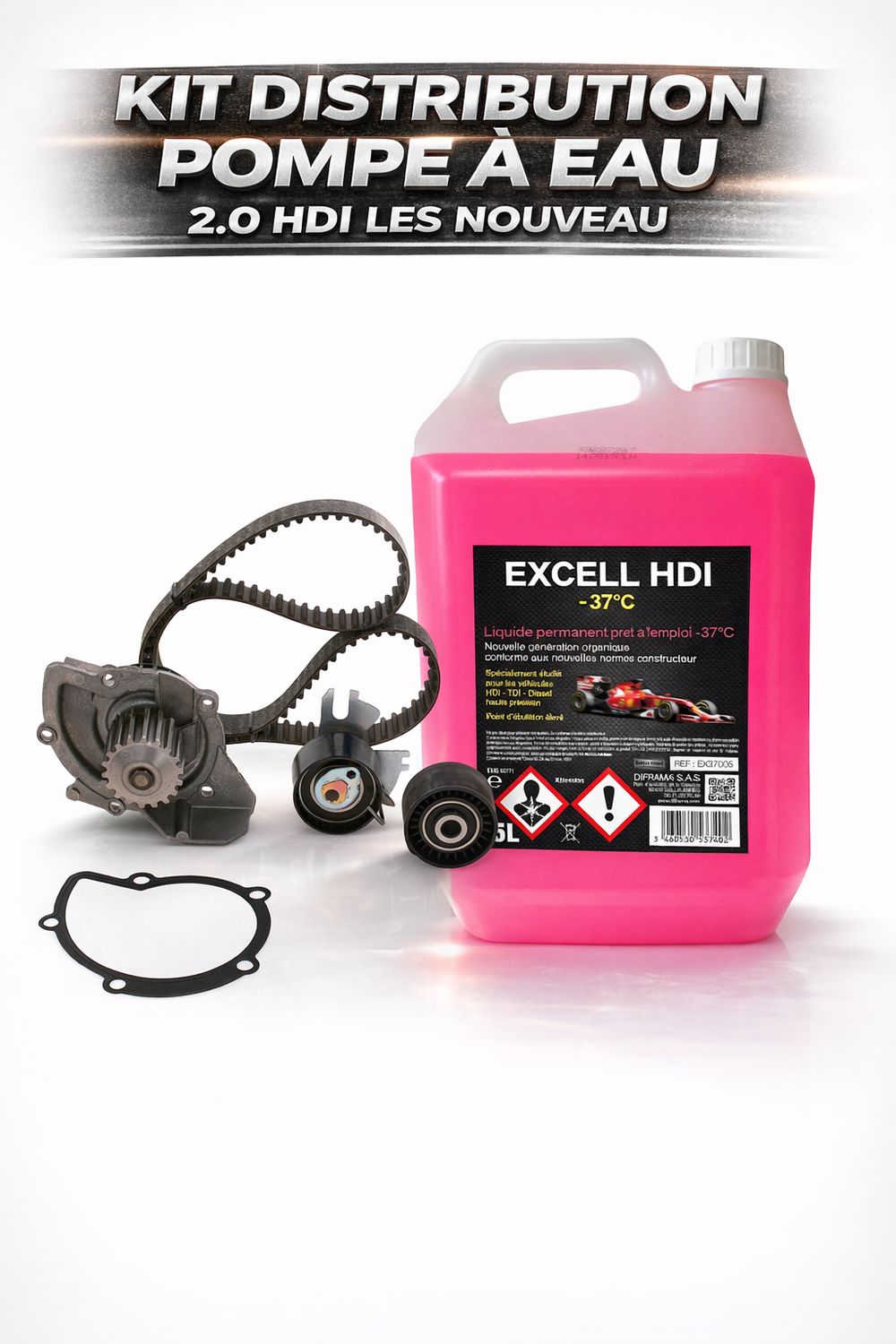 kit distribution pompe a eau plus refroidissement 2.0hdi nouveau modèle