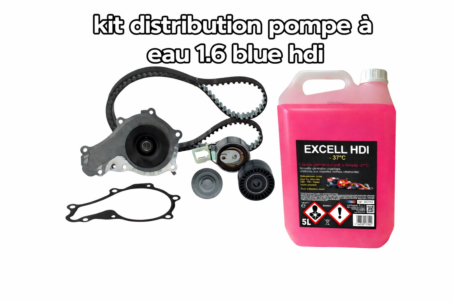 kit distribution pompe a eau plus refroidissement 1.6 blue hdi