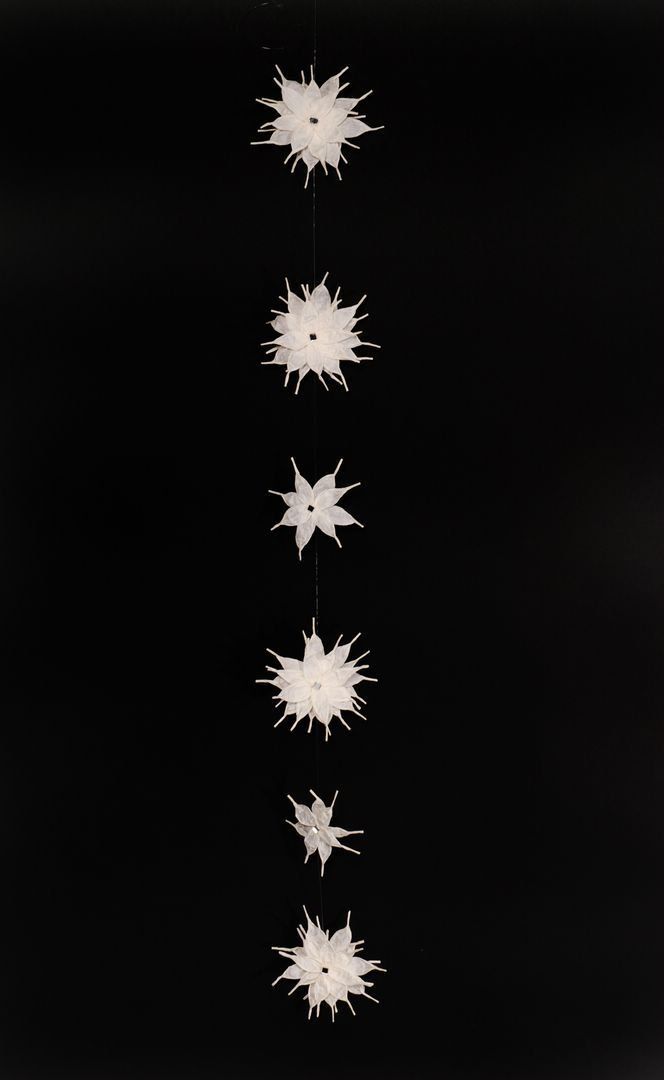 Eiskristalle aus finnischen Papiergarnen