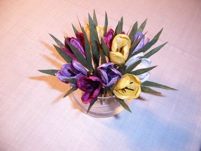 Krokusse bunt aus finnischen Papiergarnen Materialpackung