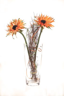 Sonnenblume  orange aus finnischen Papiergarnen Materialpackung