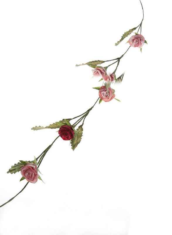 Rosenranke aus finnischen Papiergarnen altrosa-violett Materialpackung