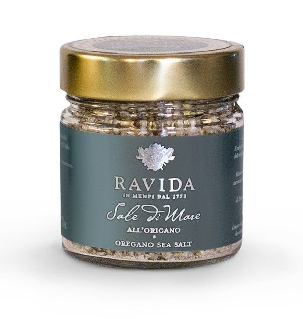 Mit Oregano gewürztes Meersalz von der Marke RAVIDA