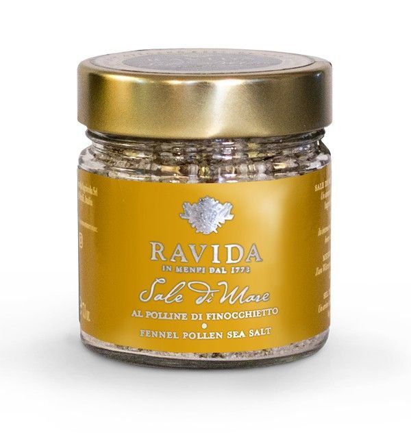 Mit Wildfenchelblüten gewürztes Meersalz von der Marke RAVIDA