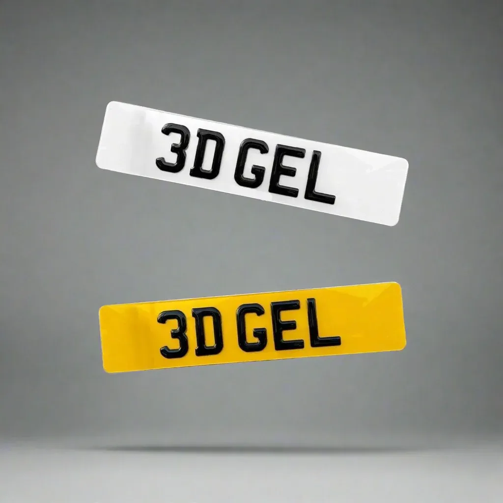 Pair 3D Gel Number Plates