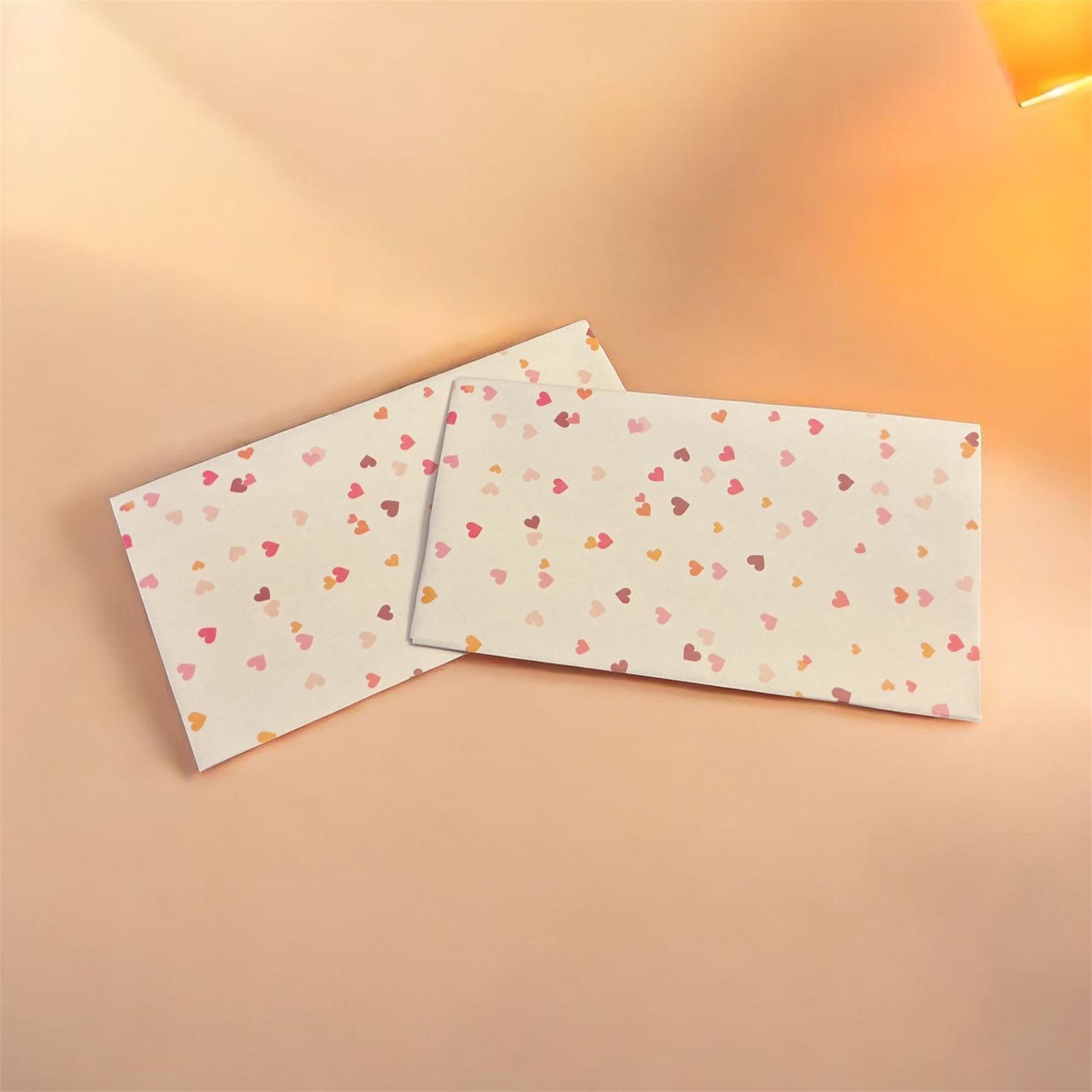 Love heart patterned envelopes
