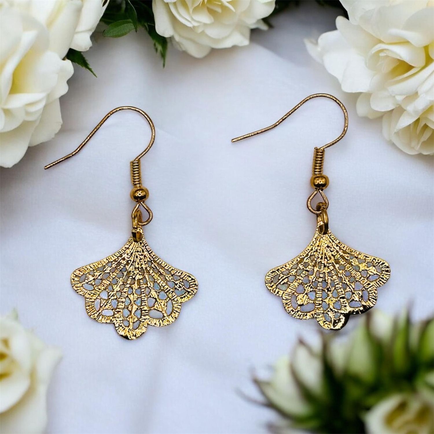 Gold Fan Earrings