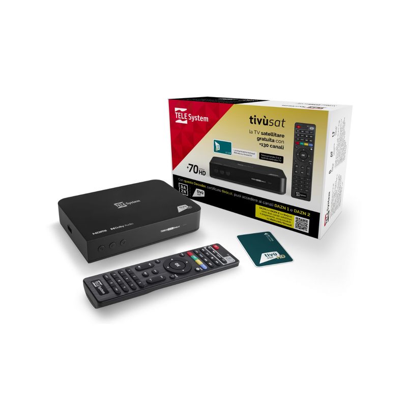 Telesystem TS9019 HEVC Full HD Sat-Receiver TivúSat+Karte