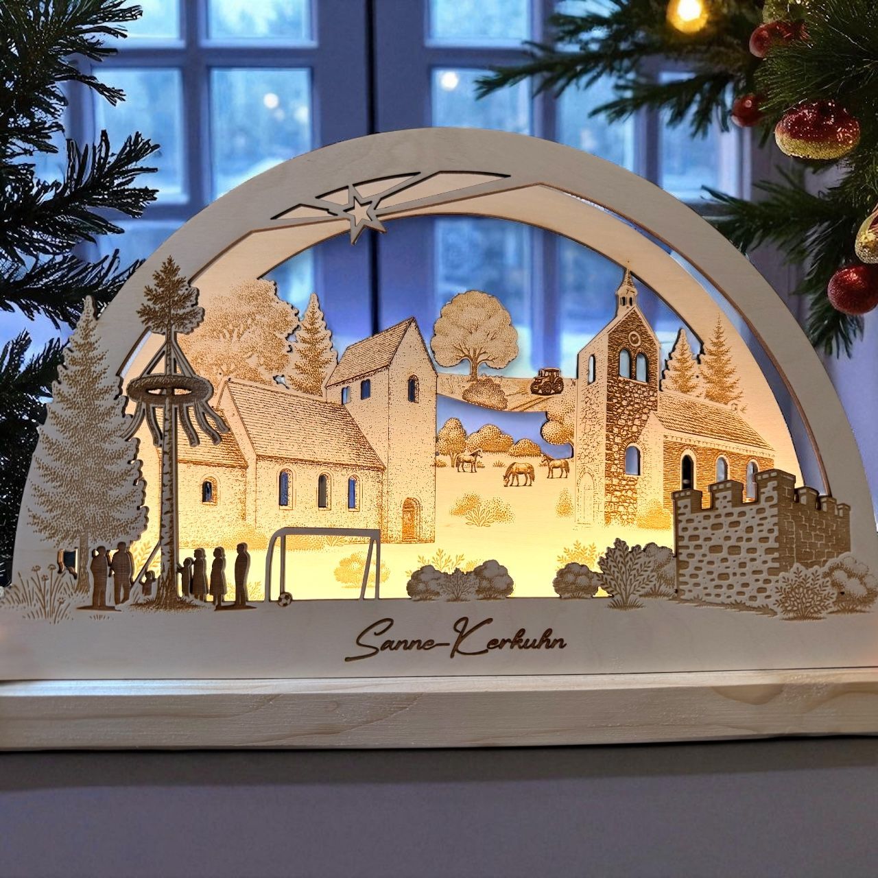 Schwibbogen „Sanne-Kerkuhn“ mit LED-Beleuchtung