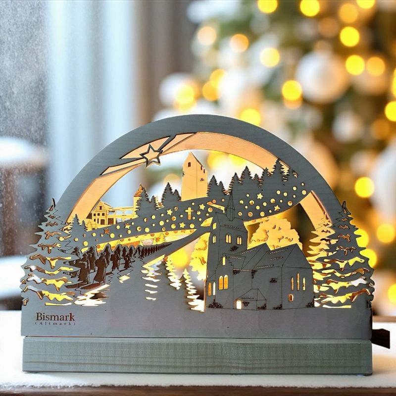 Schwibbogen „Bismark“ mit LED-Beleuchtung