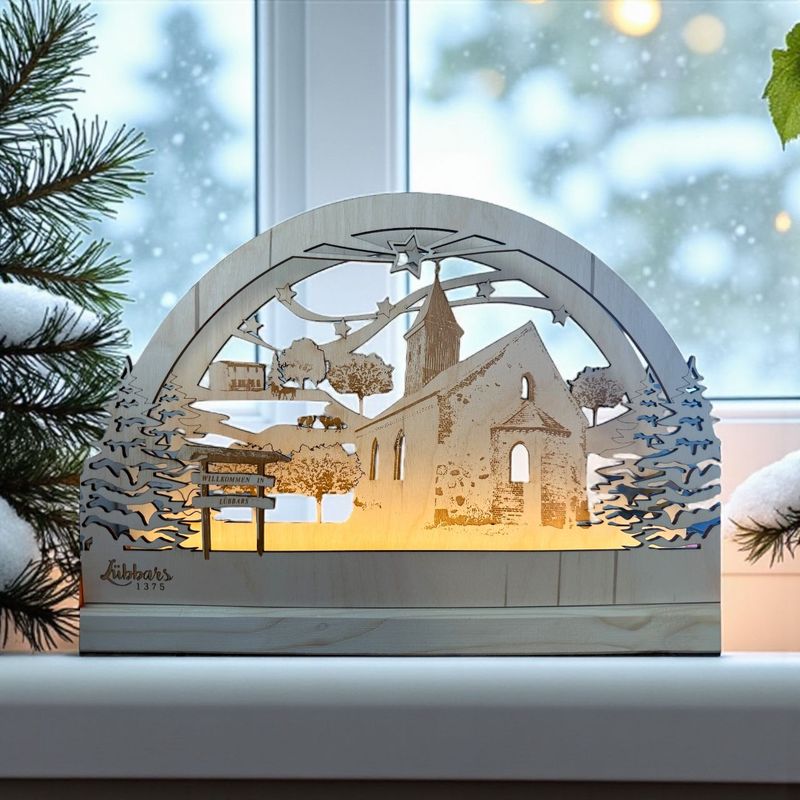 Schwibbogen „Lübbars“ mit LED-Beleuchtung