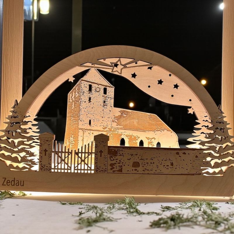 Schwibbogen „Zedau“ mit LED-Beleuchtung