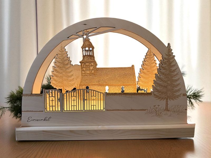 Schwibbogen „Einwinkel“ mit LED-Beleuchtung