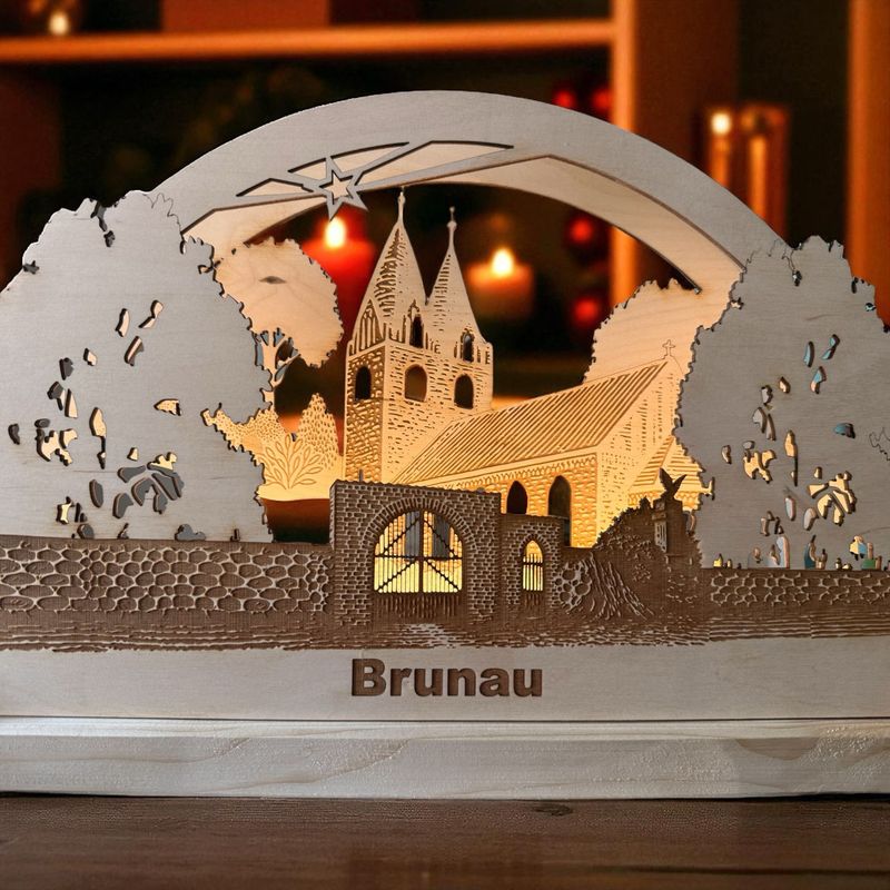 Schwibbogen „Brunau“ mit LED-Beleuchtung