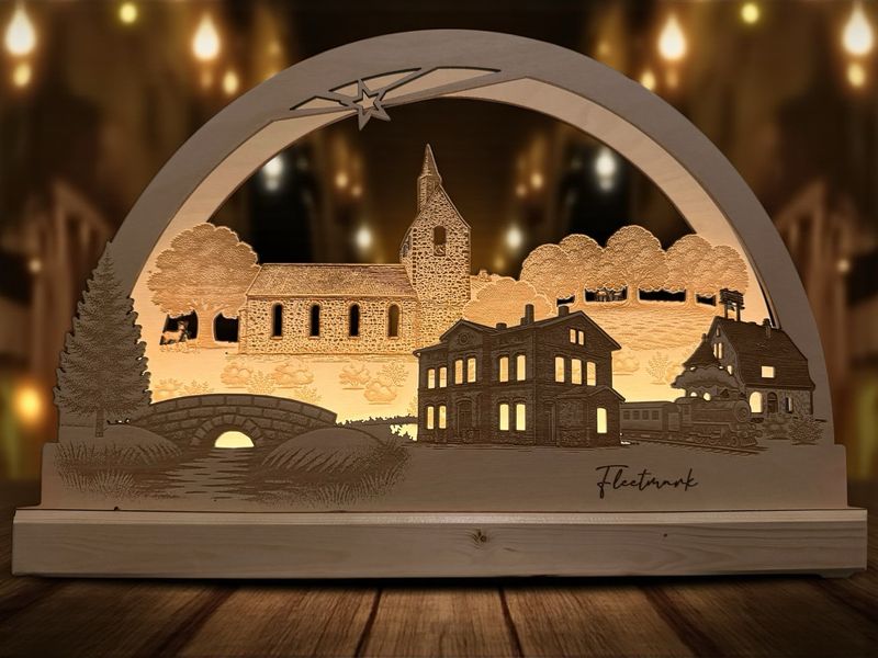 Schwibbogen „Fleetmark“ mit LED-Beleuchtung