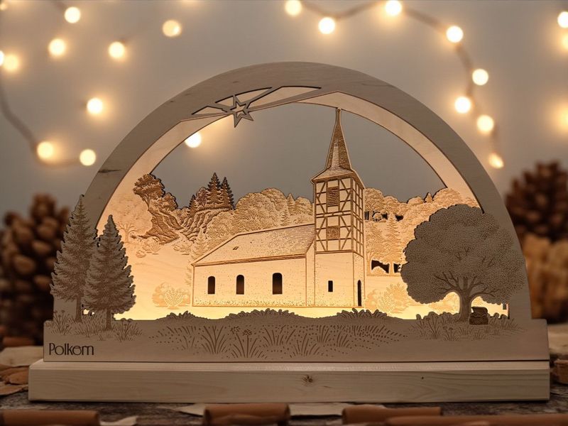 Schwibbogen „Polkern“ mit LED-Beleuchtung