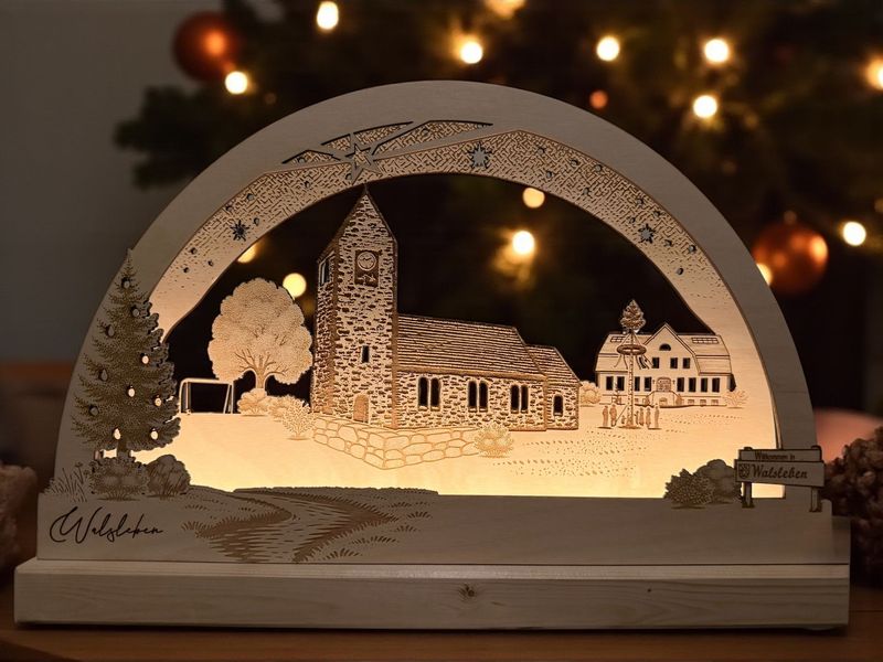 Schwibbogen „Walsleben“ mit LED-Beleuchtung