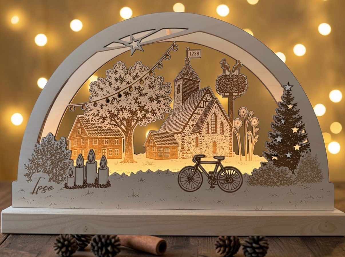 Schwibbogen „Ipse“ mit LED-Beleuchtung Schwibbogen „Ipse“ mit LED-Beleuchtung