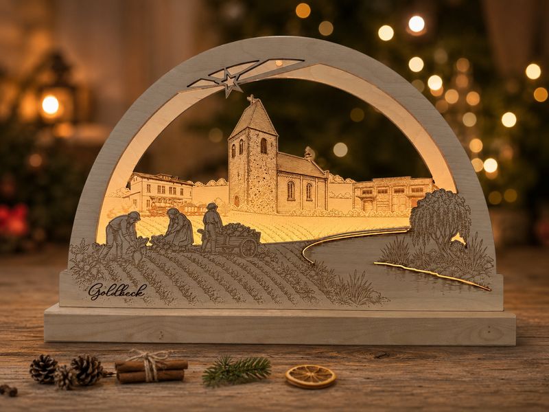 Schwibbogen „Goldbeck“ mit LED-Beleuchtung Schwibbogen „Goldbeck“ mit LED-Beleuchtung