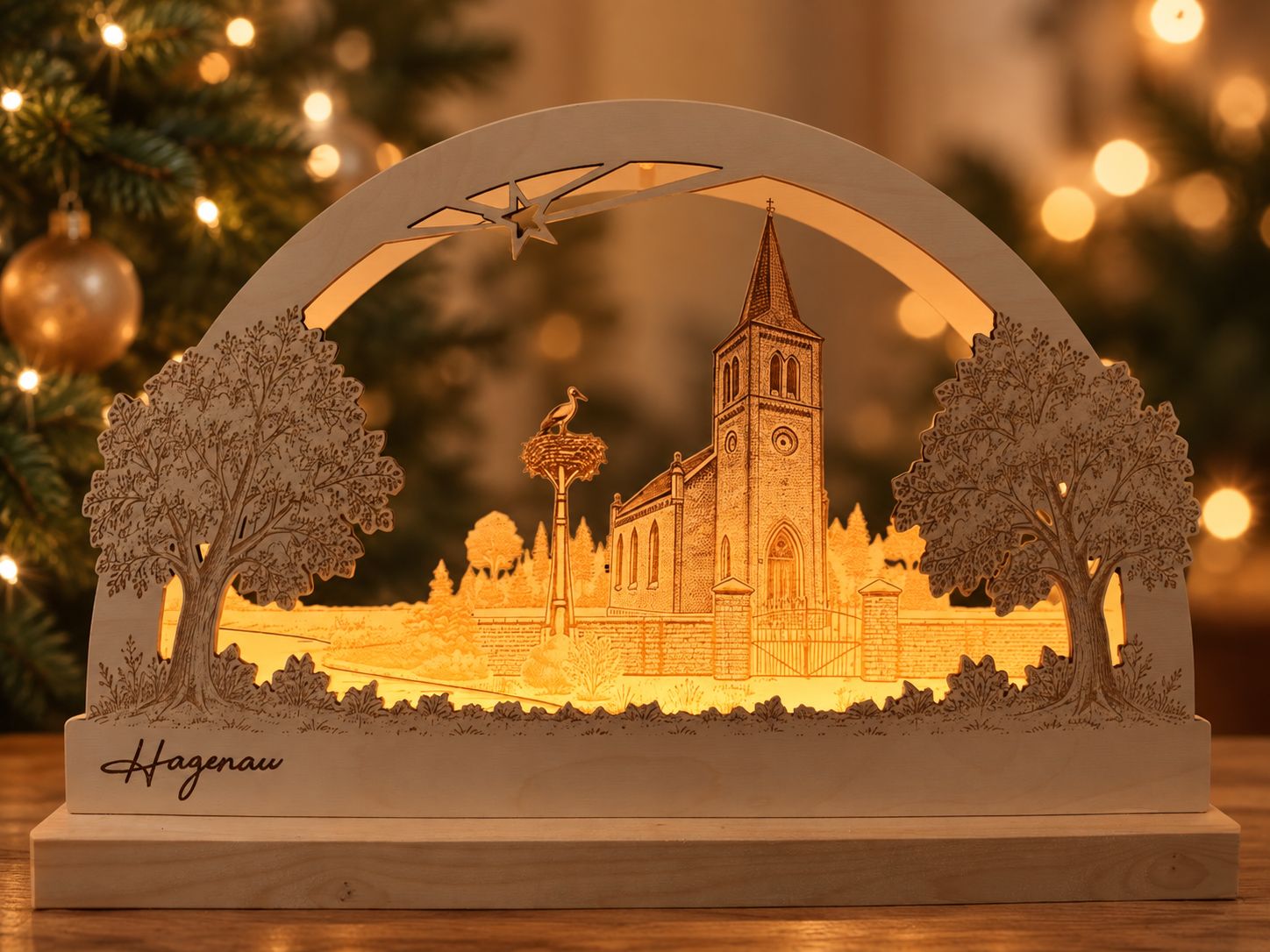Schwibbogen „Hagenau“ mit LED-Beleuchtung Schwibbogen „Hagenau“ mit LED-Beleuchtung