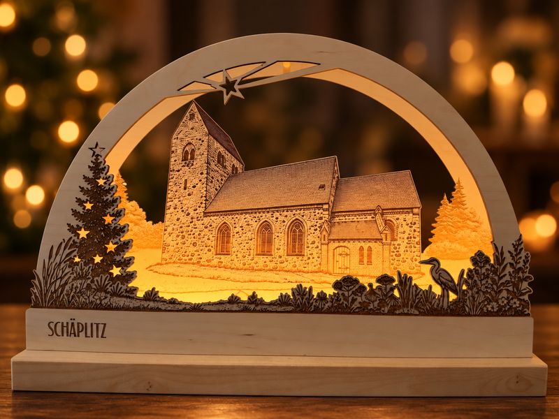 Schwibbogen „Schäplitz“ mit LED-Beleuchtung Schwibbogen „Schäplitz“ mit LED-Beleuchtung