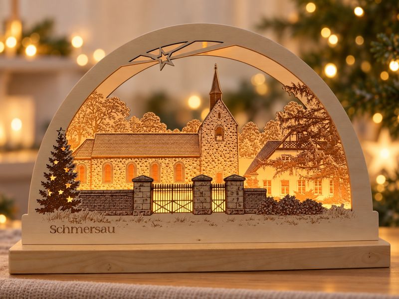 Schwibbogen „Schmersau“ mit LED-Beleuchtung Schwibbogen „Schmersau“ mit LED-Beleuchtung