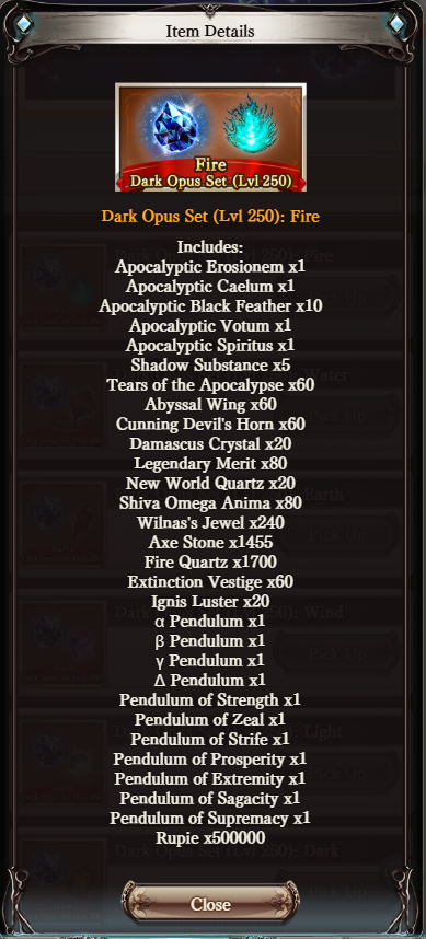 [Serial Code] Granfes2025 Extra Brochure Bonus (Dark Opus Set lvl 250)