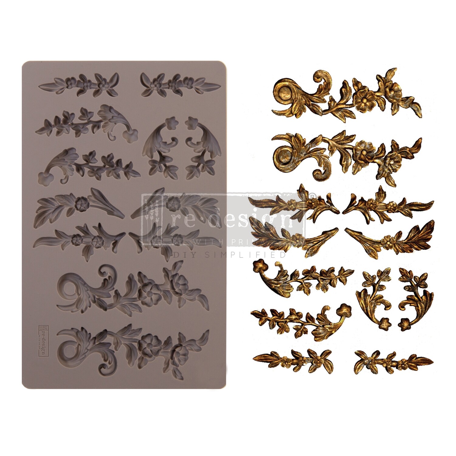REDESIGN DECOR MOULDS® – DELICATE FLORA – 5″ X 8″, 8MM THICKNESS