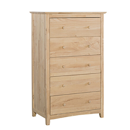 Lancaster 5-Drawer Chest. Solid wood panel sides &amp; full extension drawer glides