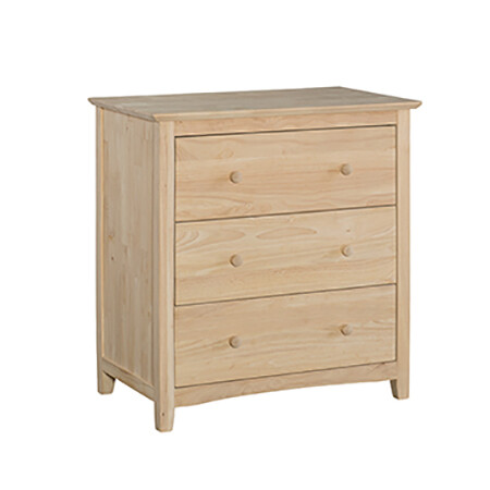Lancaster 3-Drawer Chest. Solid wood panel sides &amp; full extension drawer glides