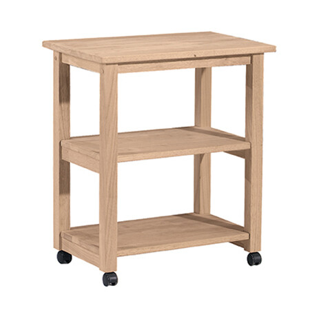 Microwave Cart with Two fixed shelves