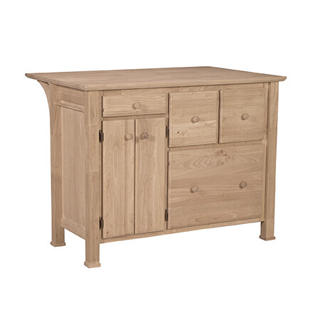 Kitchen Center with Breakfast Bar and solid raised panel sides