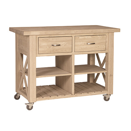 X-Side Kitchen Island
Two adjustable shelves, full extension glides, three hooks on right side