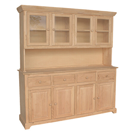 4 Door Hutch (shown w/B-4 which is sold separately)
Hidden hinges, glass shelves, &amp; lights