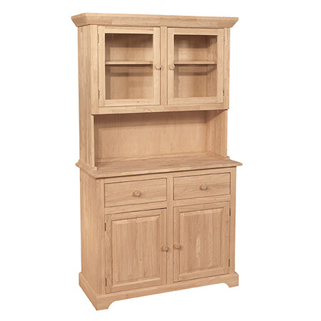 2 Door Hutch (shown w/B-2 which is sold separately) Hidden hinges, glass shelves, &amp; lights